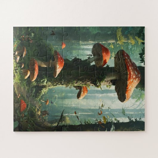 a magical forest, mushrooms, a mystical forest, to legpuzzel (Horizontaal)