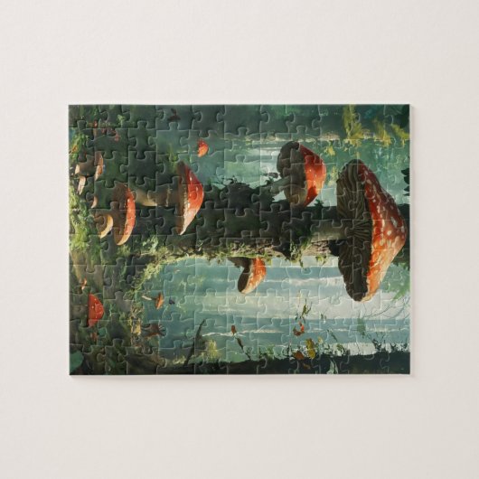 a magical forest, mushrooms, a mystical forest, to legpuzzel (Horizontaal)