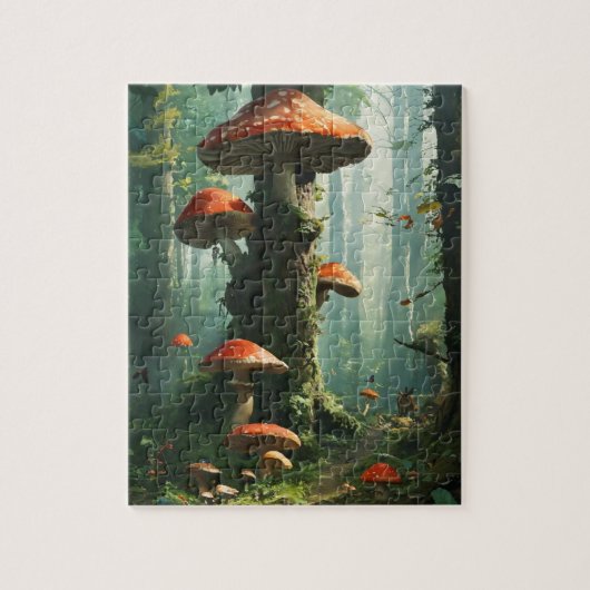 a magical forest, mushrooms, a mystical forest, to legpuzzel (Verticaal)