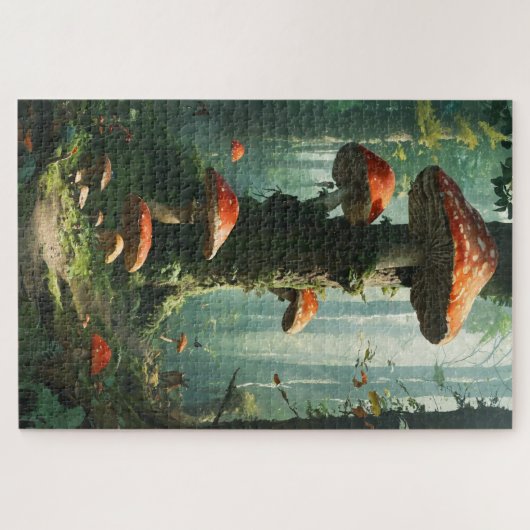 a magical forest, mushrooms, a mystical forest, to legpuzzel (Horizontaal)