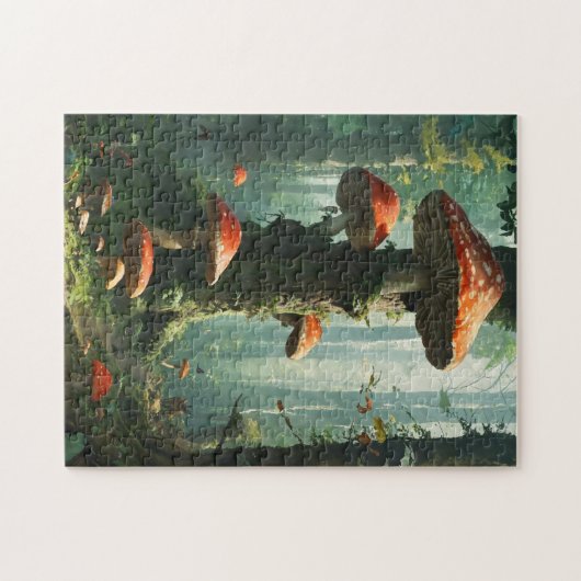 a magical forest, mushrooms, a mystical forest, to legpuzzel (Horizontaal)