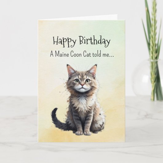 A Maine Coon Cat Personality Birthday Fun Animal Kaart (Voorkant)