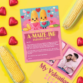 A-Maize-ing Liefde: Schattige Mals Foto Valentijns Feestdagenkaart