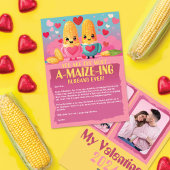 A-Maize-ing Liefde: Schattige Malse Foto Valentijn Feestdagenkaart