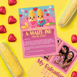 A-Maize-ing Vriend: Corny Foto Galentine's Day Feestdagenkaart