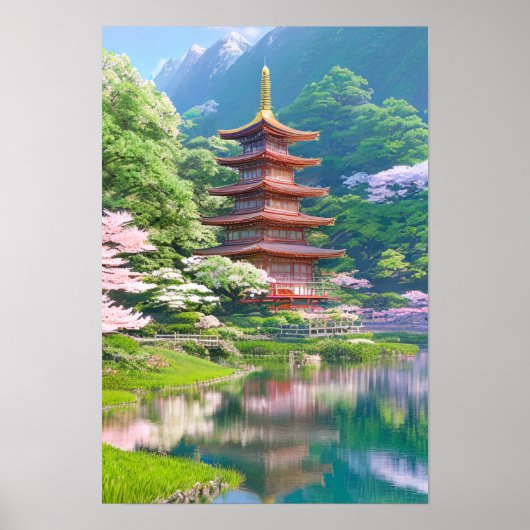 A Majestic Wooden Pagoda Poster (Voorkant)