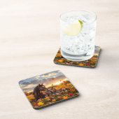 A Mama Horse and her Foal in Autumn Bier Onderzetter (Rechterzijde)