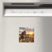 A Mama Horse and her Foal in Autumn Magneet (Insitu (Vaatwasser))