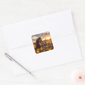 A Mama Horse and her Foal in Autumn Vierkante Sticker (Envelop)