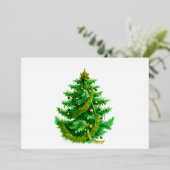 A Mandelbrot Christas Tree With Red & Green Bulbs Folie Uitnodiging (Staand Voorkant)