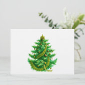 A Mandelbrot Christas Tree With Red & Green Bulbs Kaart (Staand voorkant)