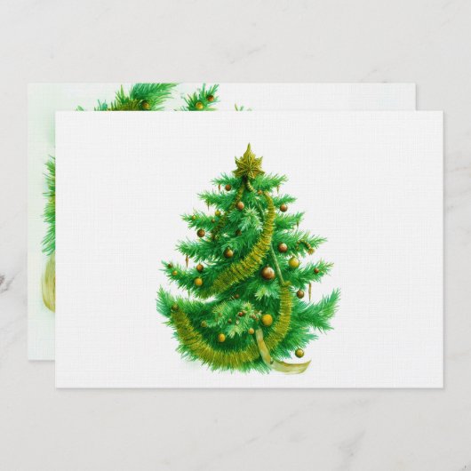 A Mandelbrot Christas Tree With Red & Green Bulbs Kaart (Voorkant / Achterkant)