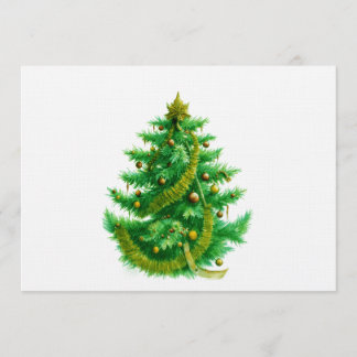 A Mandelbrot Christas Tree With Red & Green Bulbs Kaart