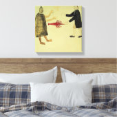 A Maori blaast de krayvis Canvas Afdruk (Insitu (Slaapkamer))