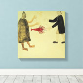 A Maori blaast de krayvis Canvas Afdruk (Insitu (Houten vloer))