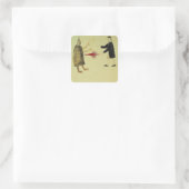A Maori blaast de krayvis Vierkante Sticker (Tas)