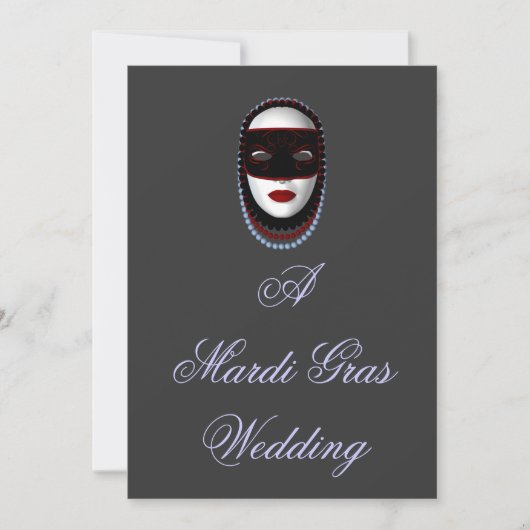 "A Mardi Gras Wedding" kralen masker-zwart/rood/bl Kaart (Voorkant)