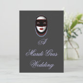 "A Mardi Gras Wedding" kralen masker-zwart/rood/bl Kaart (Staand voorkant)