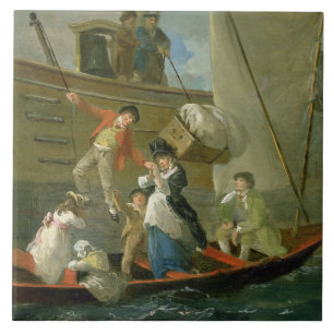 A Married Sailor's Adieu, c.1800 (olie op het pane Tegeltje