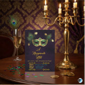 A Masquerade Ball Peacock Gold Emerald Kaart