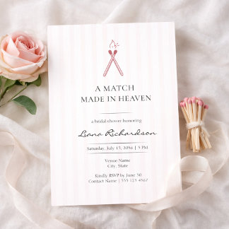 A Match Made in Heaven Elegant Bridal Shower Kaart