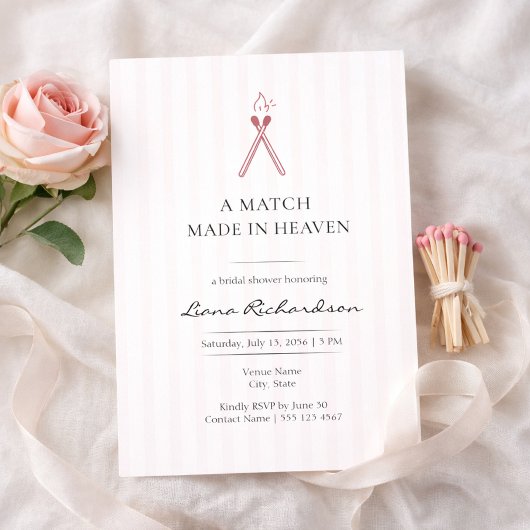 A Match Made in Heaven Elegant Bridal Shower Kaart