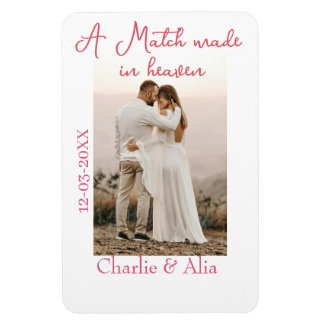 A match made in heaven photo wedding pink name sim magneet