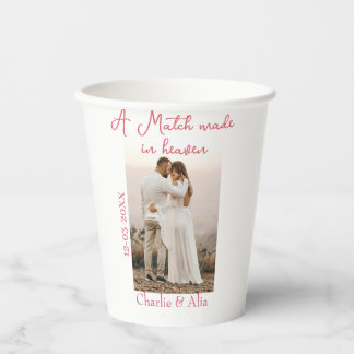 A match made in heaven photo wedding pink name sim papieren bekers
