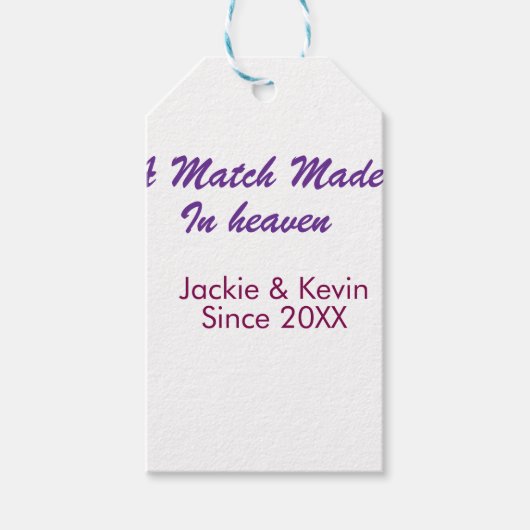 A match made in heaven purple mauve since year nam cadeaulabel (Voorkant)
