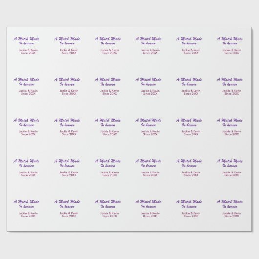 A match made in heaven purple mauve since year nam cadeaupapier (Vlak)