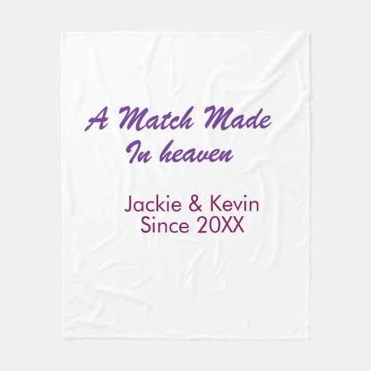 A match made in heaven purple mauve since year nam fleece deken (Voorkant)