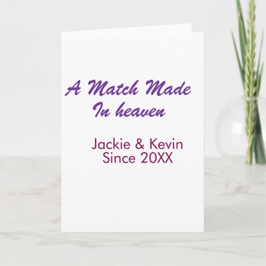 A match made in heaven purple mauve since year nam kaart (Voorkant)