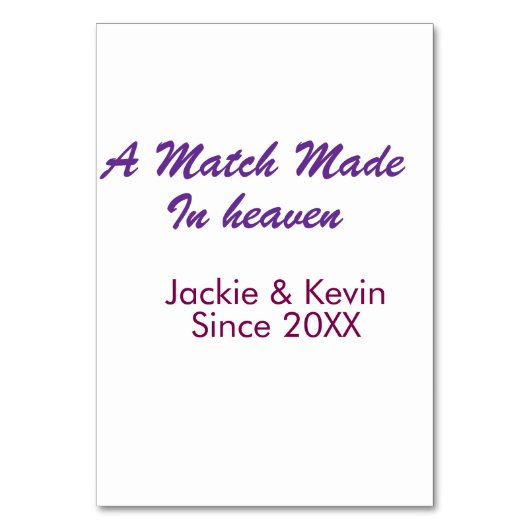 A match made in heaven purple mauve since year nam kaart (Voorkant)