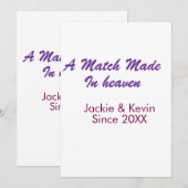 A match made in heaven purple mauve since year nam kaart (Voorkant / Achterkant)