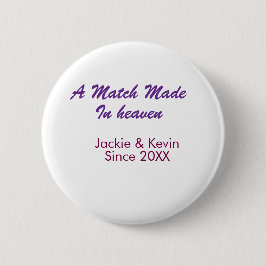 A match made in heaven purple mauve since year nam ronde button 5,7 cm