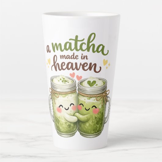 A Matcha Made in Heaven Cute Funny Pun Latte Mok (Voorkant)