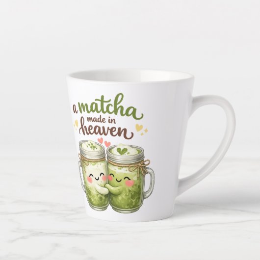 A Matcha Made in Heaven Cute Funny Pun Latte Mok (Rechts)