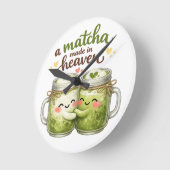 A Matcha Made in Heaven Cute Funny Pun Ronde Klok (Hoek)
