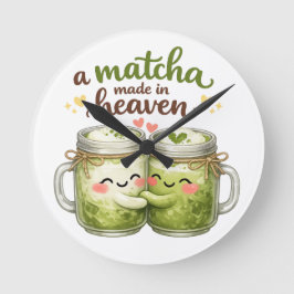 A Matcha Made in Heaven Cute Funny Pun Ronde Klok