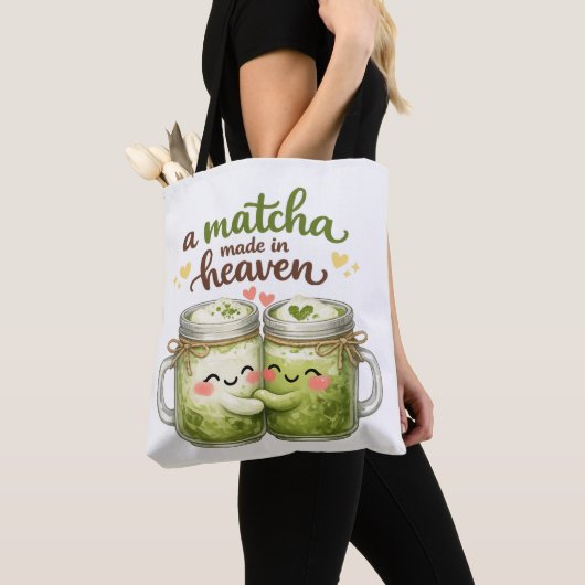 A Matcha Made in Heaven Cute Funny Pun Tote Bag (Dichtbij)