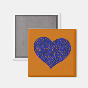 A-MAZE HEART (BLUE) MAGNEET