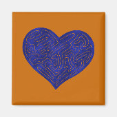 A-MAZE HEART (BLUE) MAGNEET (Voorkant)