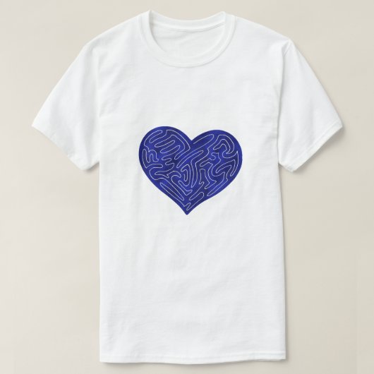 A-MAZE HEART (BLUE) T-SHIRT (Design voorkant)