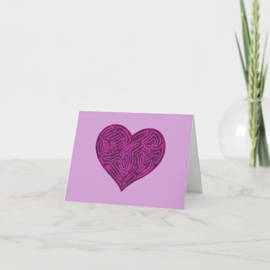 A-MAZE HEART (MAGENTA) KAART (Voorkant)