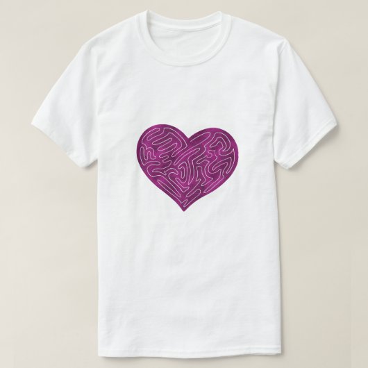 A-MAZE HEART (MAGENTA) T-SHIRT (Design voorkant)