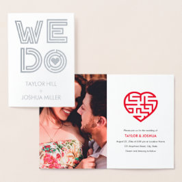 A-maze-ing love | We doen Maze Heart Wedding Folie Kaarten