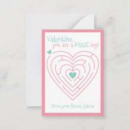 A-Maze-ing Valentijnsdag | Klas Doolhof Valentijnk Notitiekaartje
