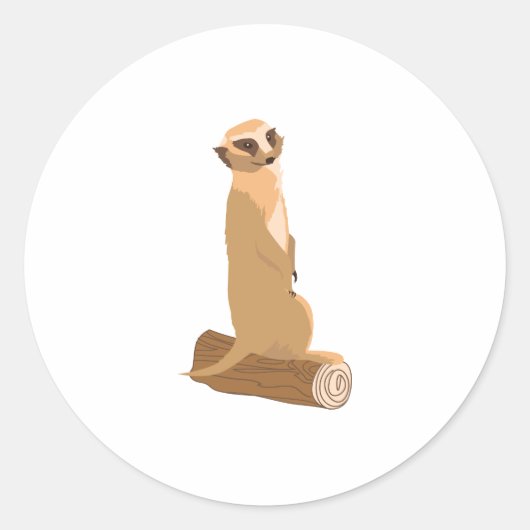A Meerkat Ronde Sticker (Voorkant)