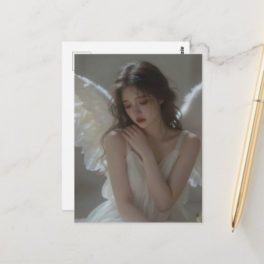 A melancholic angel briefkaart (Voorkant / Achterkant in situ)