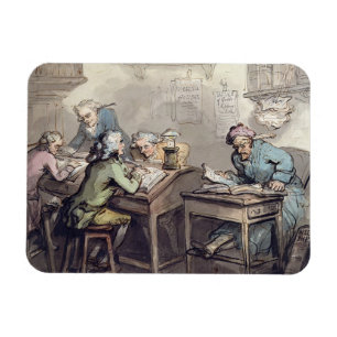 A Merchant's Kantoor, 1789 (pen en inkt en w/c bov Magneet